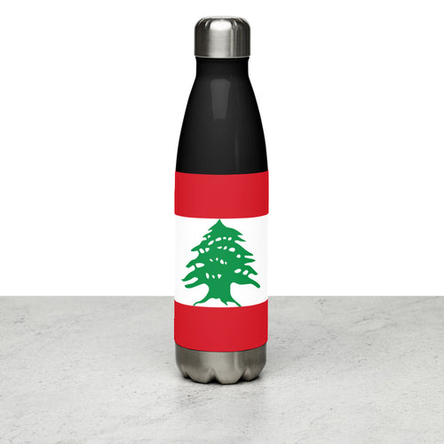 National Flag Water Bottles - Collection 2 Lebanon / 17 oz / Black
