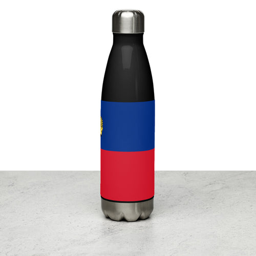 National Flag Water Bottles - Collection 2 Liechtenstein / 17 oz / Black