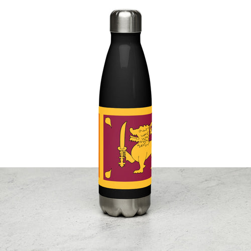 National Flag Water Bottles - Collection 3 Sri Lanka / 17 oz / Black