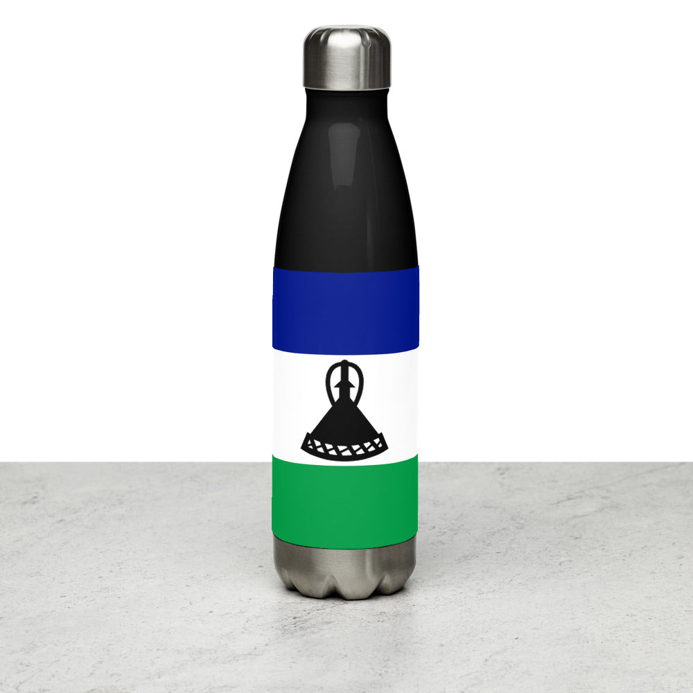 National Flag Water Bottles - Collection 3 Lesotho water-bottle-black