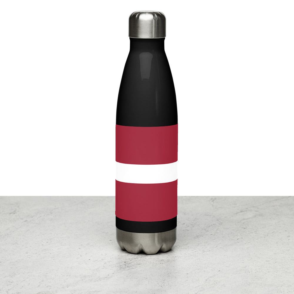 National Flag Water Bottles - Collection 3 Latvia water-bottle-black