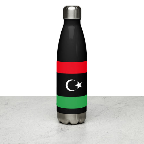 National Flag Water Bottles - Collection 3 Libya / 17 oz / Black