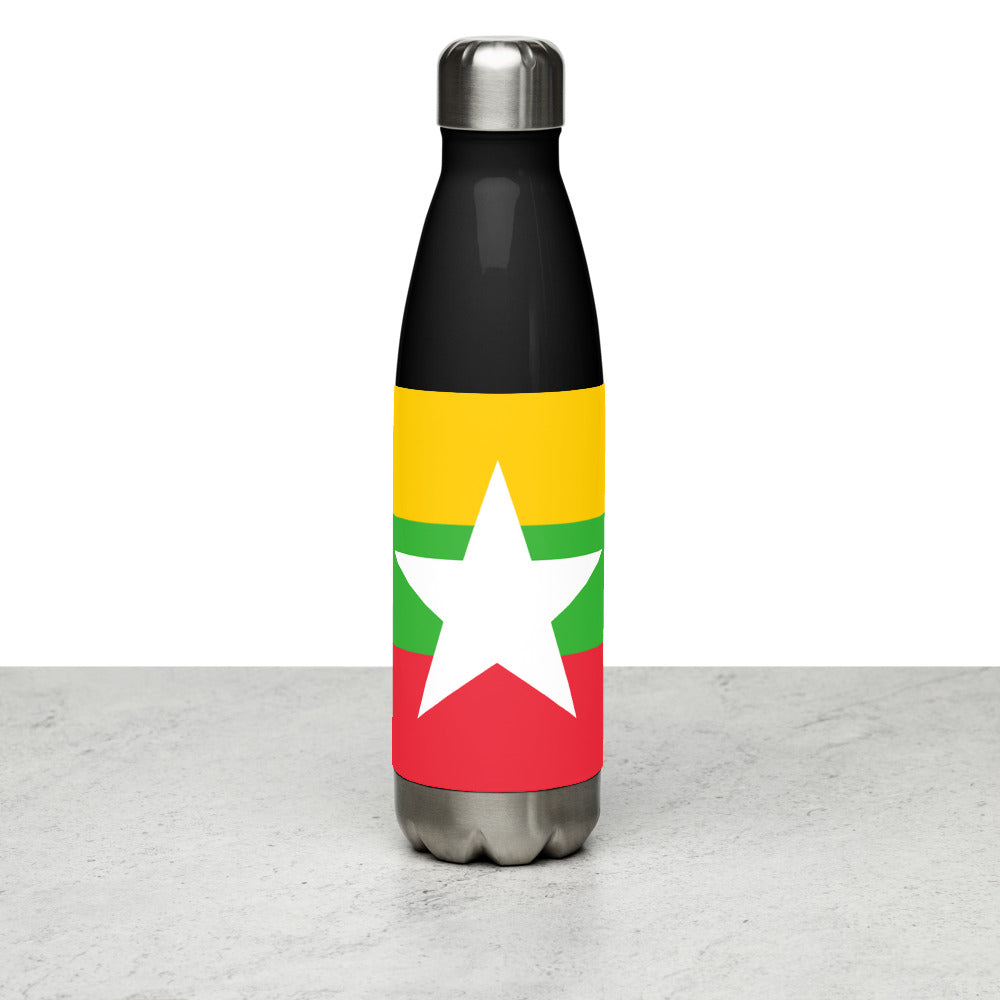 National Flag Water Bottles - Collection 3 Myanmar water-bottle-black