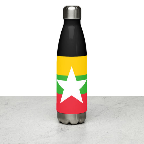 National Flag Water Bottles - Collection 3 Myanmar / 17 oz / Black