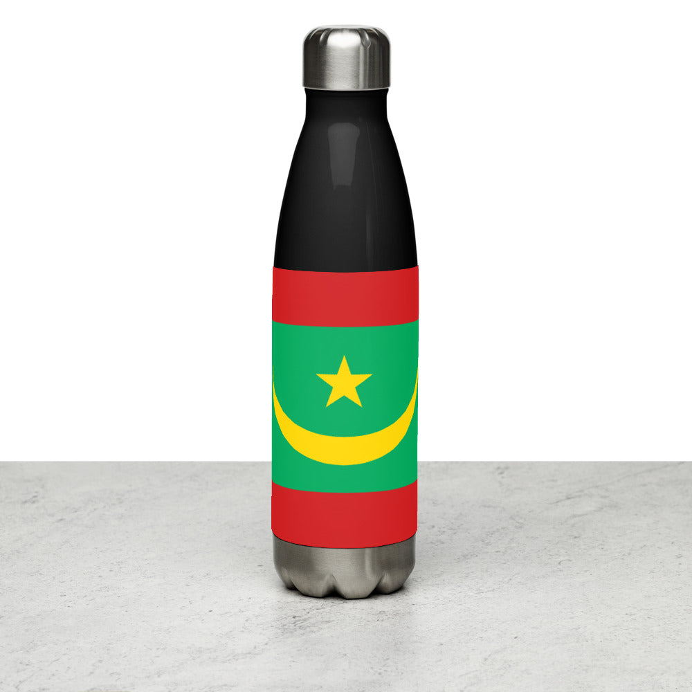 National Flag Water Bottles - Collection 3 Mauritania water-bottle-black