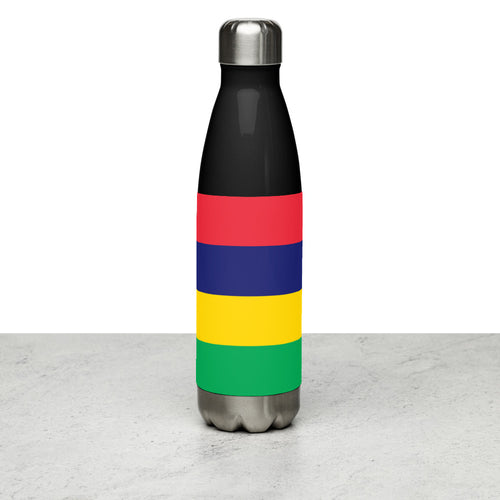 National Flag Water Bottles - Collection 3 Mauritius / 17 oz / Black