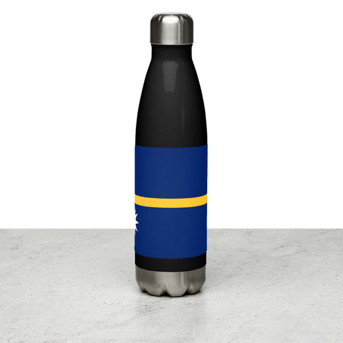 National Flag Water Bottles - Collection 3 Nauru / 17 oz / Black
