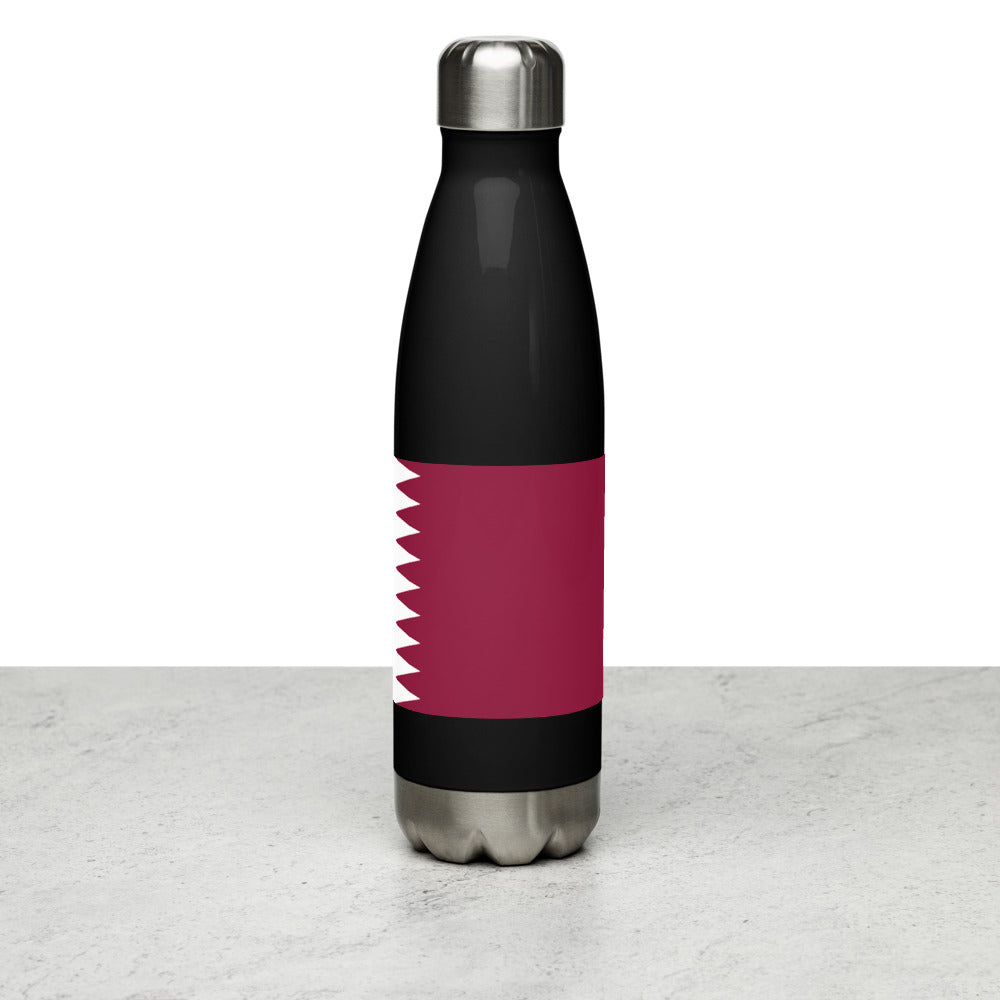 National Flag Water Bottles - Collection 3 Qatar water-bottle-black