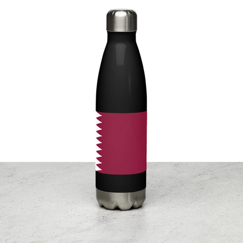 National Flag Water Bottles - Collection 3 Qatar / 17 oz / Black
