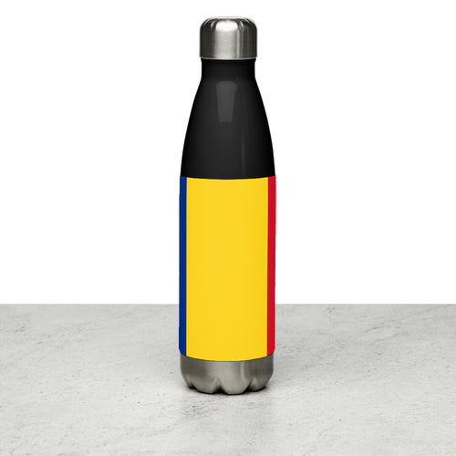 National Flag Water Bottles - Collection 3 Romania / 17 oz / Black