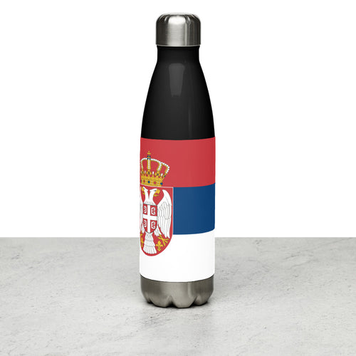 National Flag Water Bottles - Collection 3 Serbia / 17 oz / Black