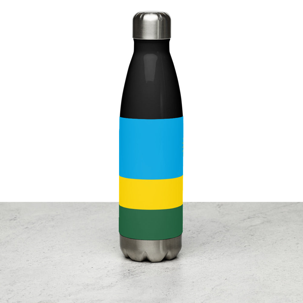 National Flag Water Bottles - Collection 3 Rwanda water-bottle-black