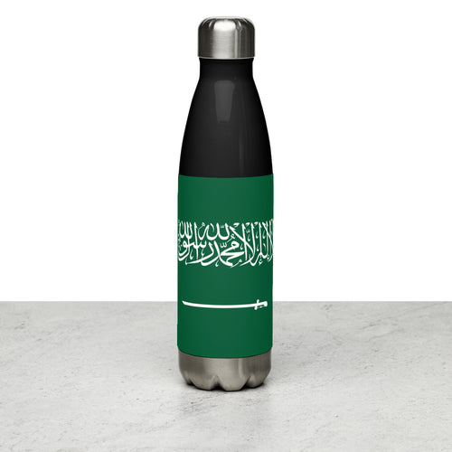National Flag Water Bottles - Collection 3 Saudi Arabia / 17 oz / Black