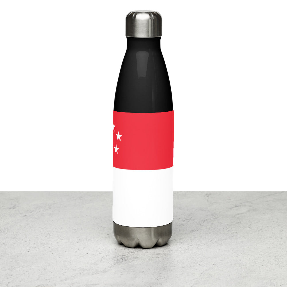 National Flag Water Bottles - Collection 4 Singapore water-bottle-black
