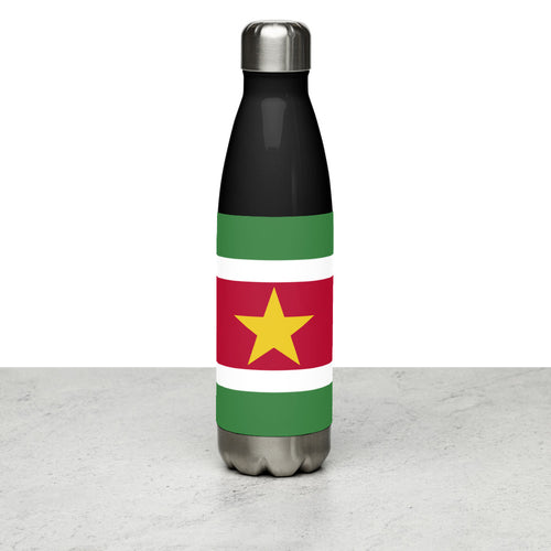 National Flag Water Bottles - Collection 4 Suriname / 17 oz / Black
