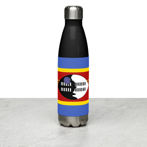 National Flag Water Bottles - Collection 4 Eswatini / 17 oz / Black