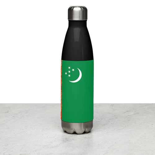 National Flag Water Bottles - Collection 4 Turkmenistan / 17 oz / Black
