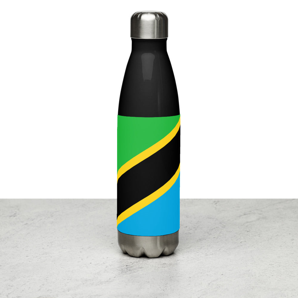 National Flag Water Bottles - Collection 4 Tanzania water-bottle-black