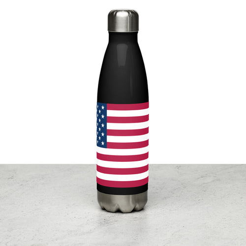 National Flag Water Bottles - Collection 4 United States / 17 oz / Black