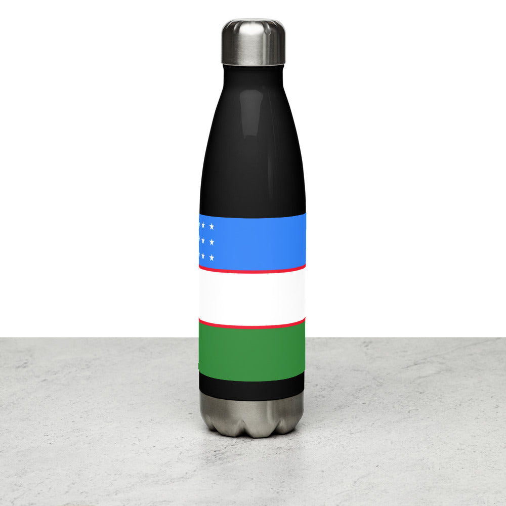 National Flag Water Bottles - Collection 4 Uzbekistan water-bottle-black