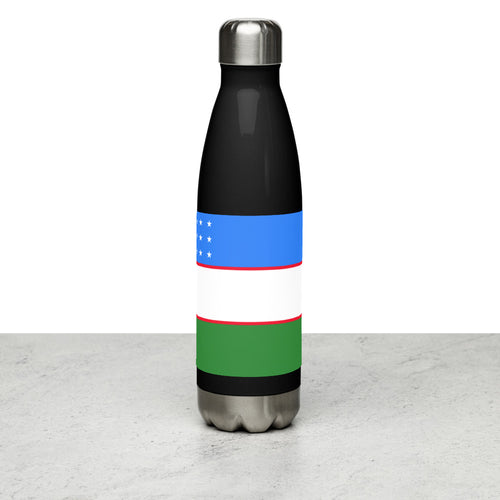 National Flag Water Bottles - Collection 4 Uzbekistan / 17 oz / Black