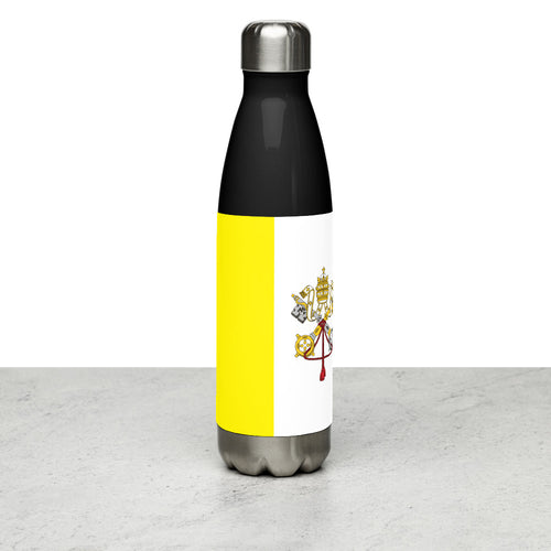 National Flag Water Bottles - Collection 4 Vatican City / 17 oz / Black