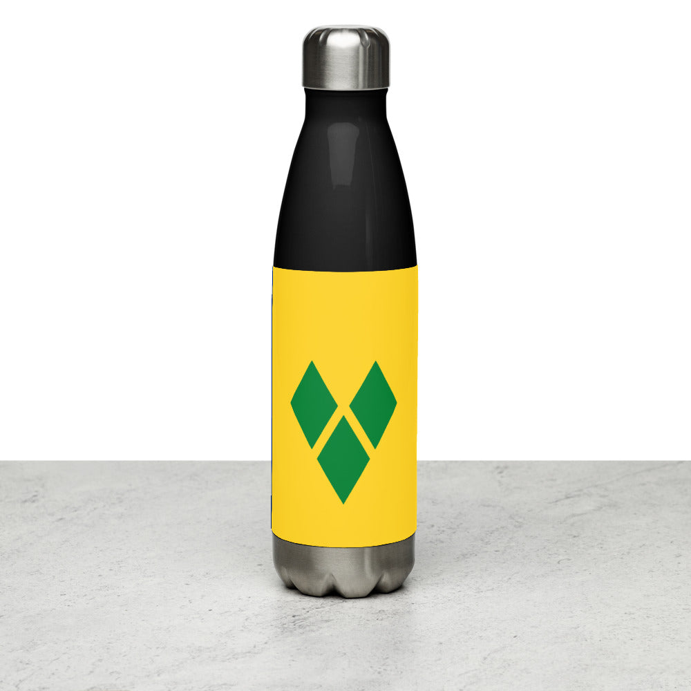 National Flag Water Bottles - Collection 4 St. Vincent & Grenadines water-bottle-black