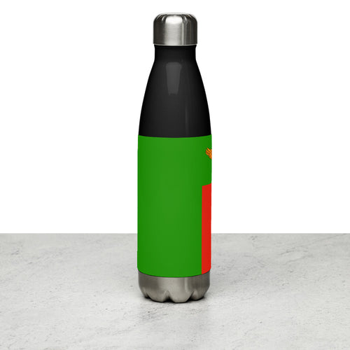 National Flag Water Bottles - Collection 4 Zambia / 17 oz / Black