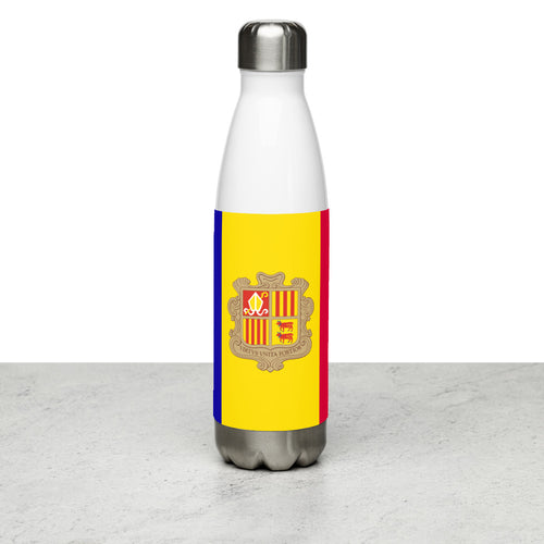 National Flag Water Bottles - Collection 1 Andorra / 17 oz / White