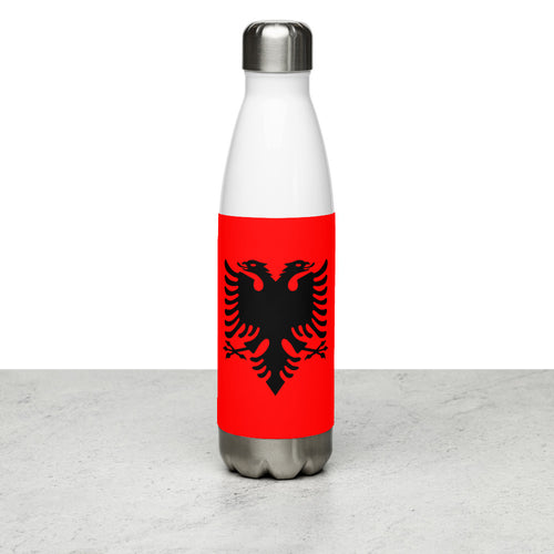National Flag Water Bottles - Collection 1 Albania / 17 oz / White