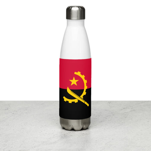 National Flag Water Bottles - Collection 1 Angola / 17 oz / White