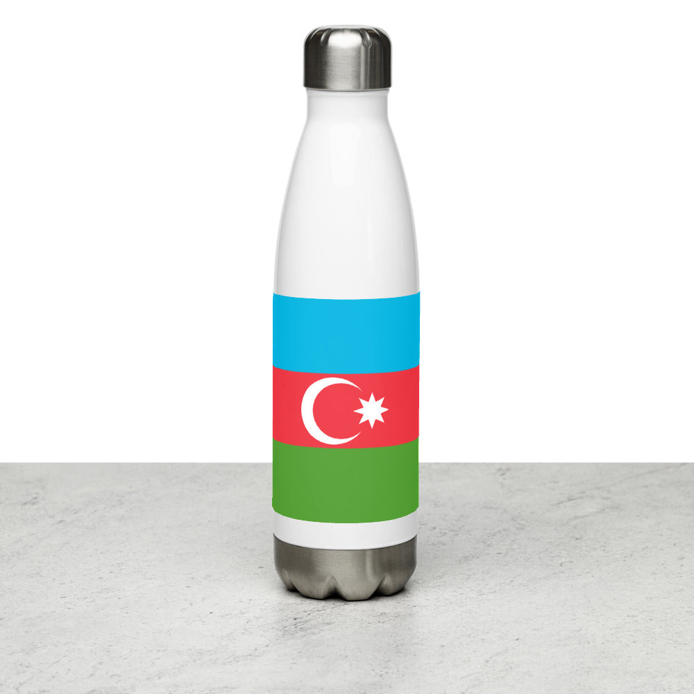 National Flag Water Bottles - Collection 1 Azerbaijan water-bottle-white