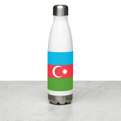 National Flag Water Bottles - Collection 1 Azerbaijan / 17 oz / White