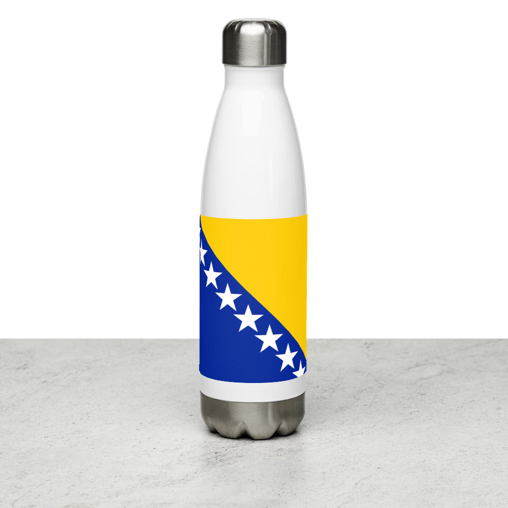 National Flag Water Bottles - Collection 1 Bosnia & Herzegovina water-bottle-white