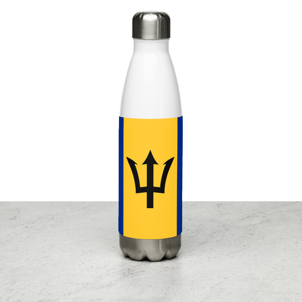 National Flag Water Bottles - Collection 1 Barbados water-bottle-white