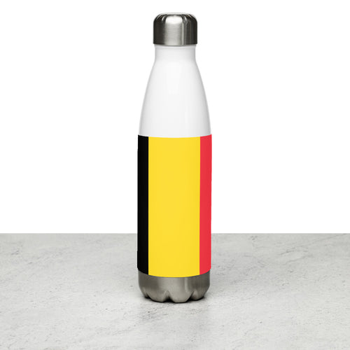 National Flag Water Bottles - Collection 1 Belgium / 17 oz / White