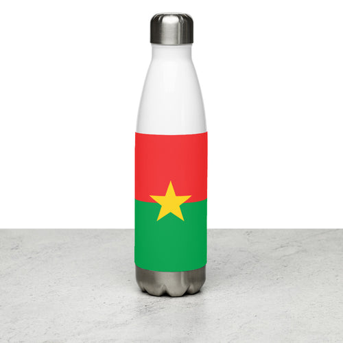 National Flag Water Bottles - Collection 1 Burkina Faso / 17 oz / White
