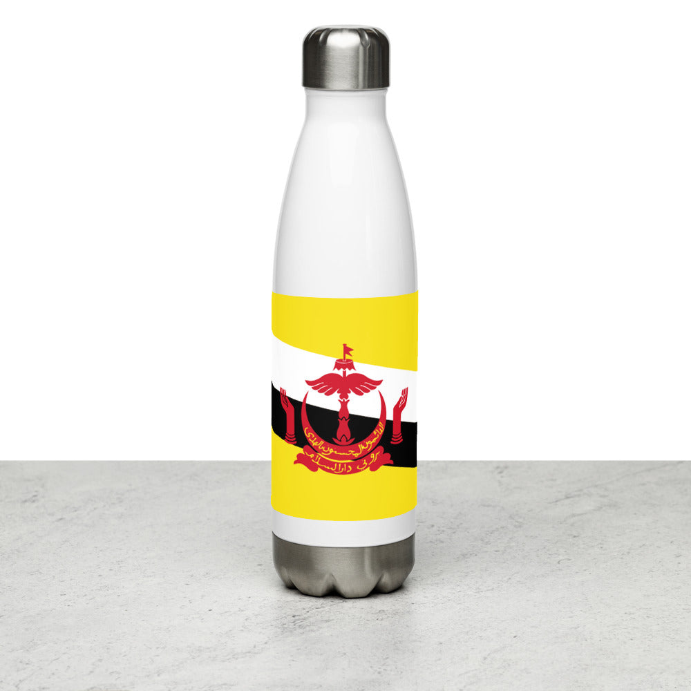 National Flag Water Bottles - Collection 1 Brunei water-bottle-white