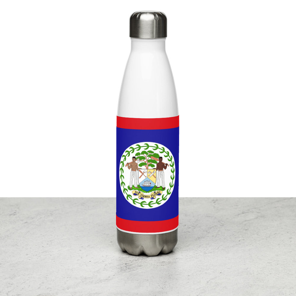 National Flag Water Bottles - Collection 1 Belize water-bottle-white