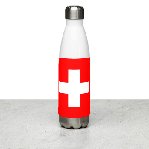 National Flag Water Bottles - Collection 1 Switzerland / 17 oz / White