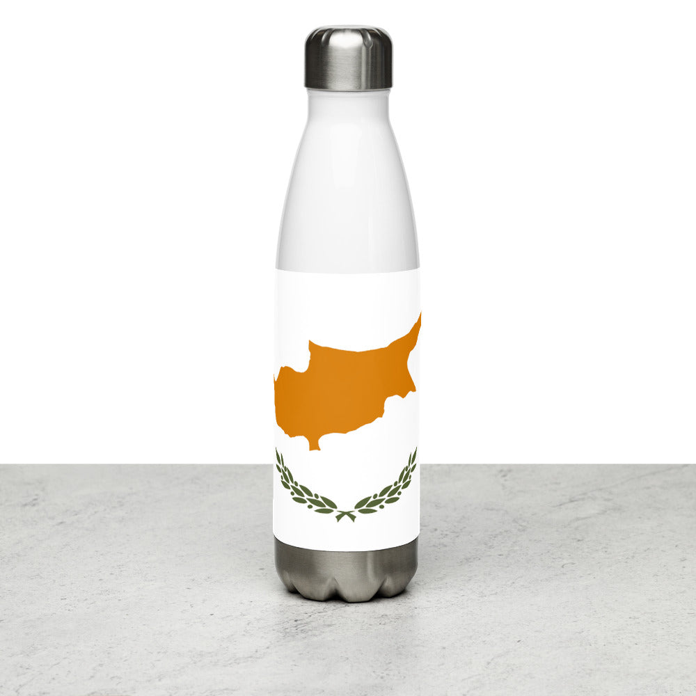 National Flag Water Bottles - Collection 1 Cyprus water-bottle-white