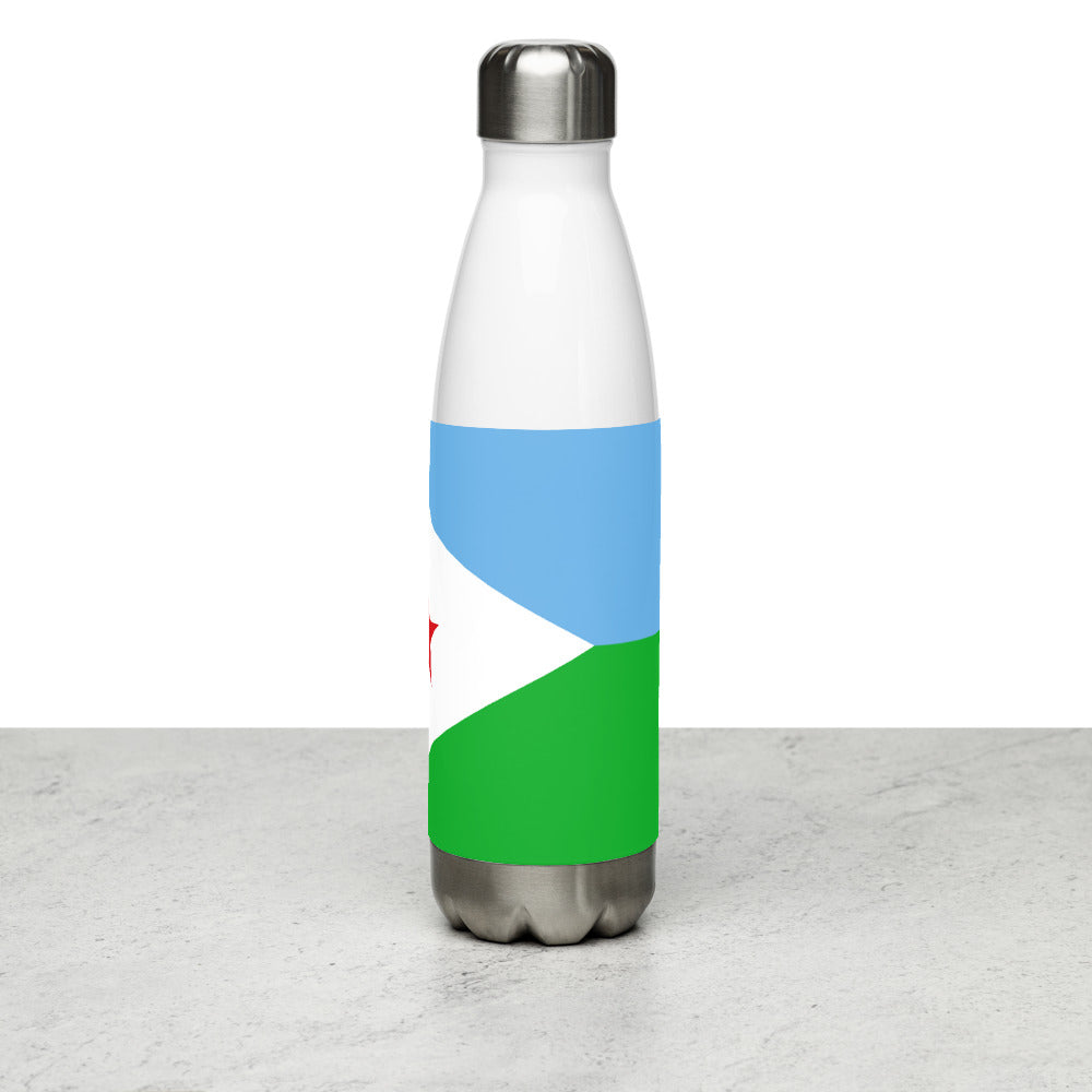 National Flag Water Bottles - Collection 1 Djibouti water-bottle-white