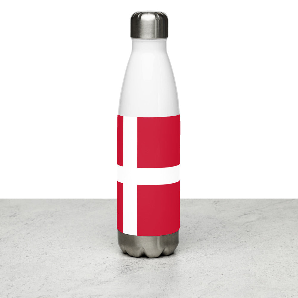 National Flag Water Bottles - Collection 1 Denmark water-bottle-white