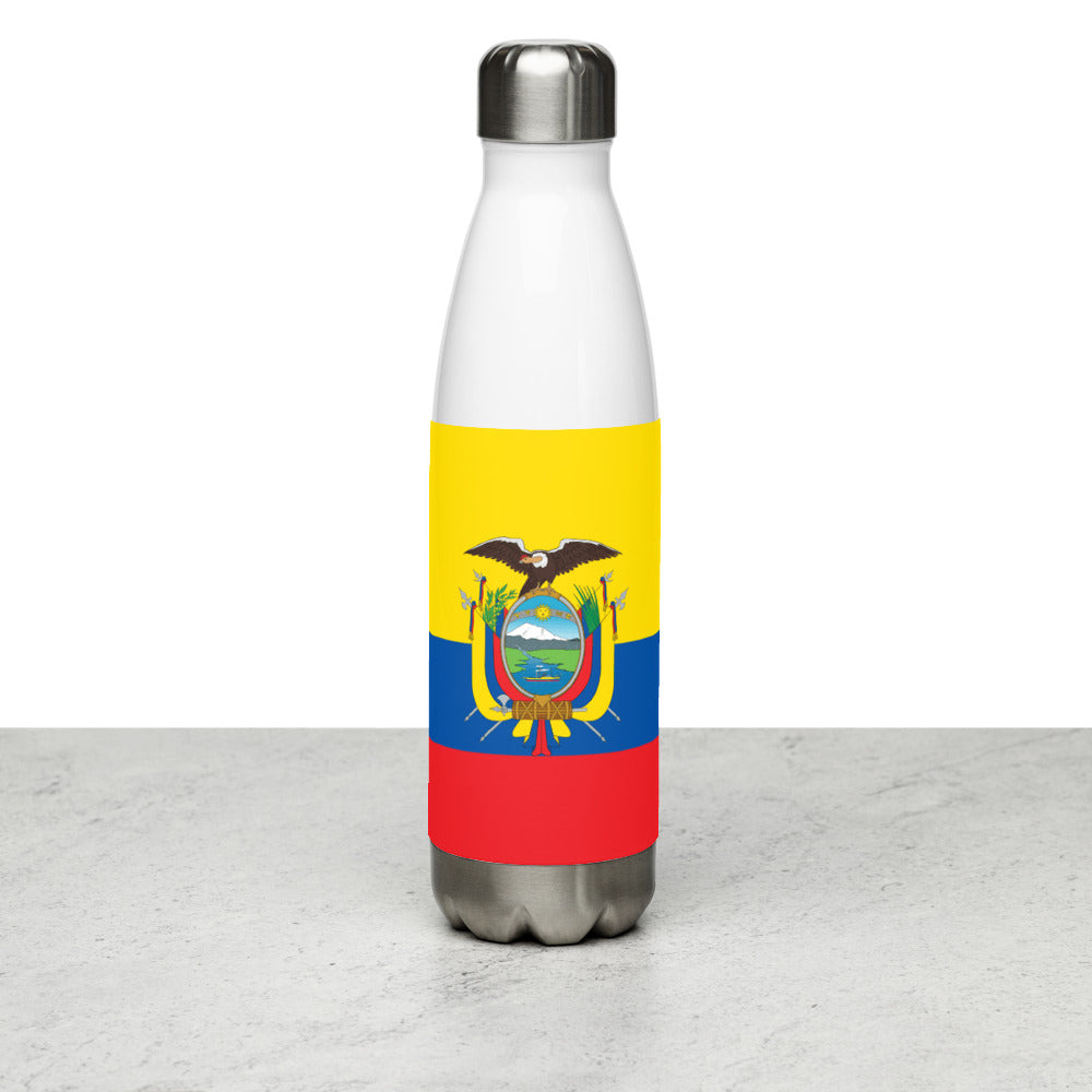 National Flag Water Bottles - Collection 1 Ecuador water-bottle-white