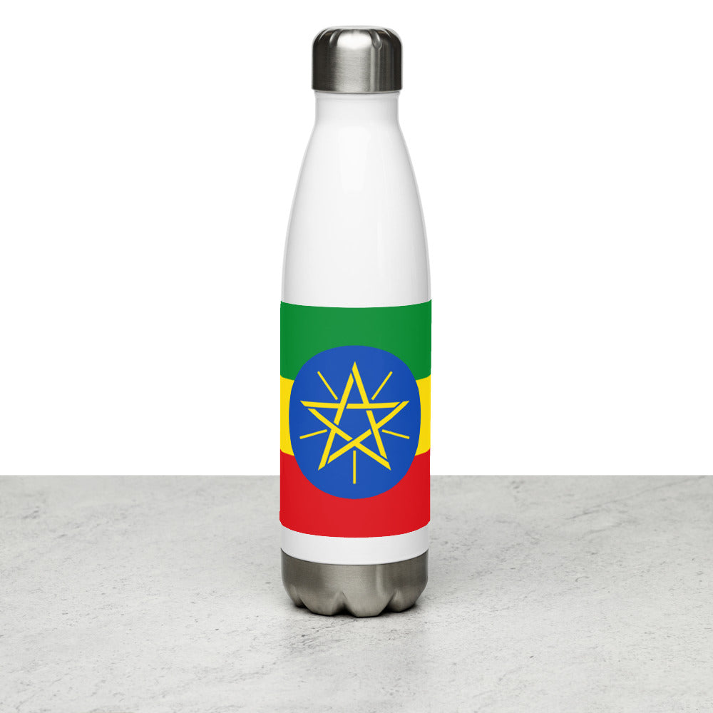 National Flag Water Bottles - Collection 2 Ethiopia water-bottle-white