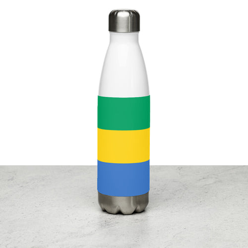 National Flag Water Bottles - Collection 2 Gabon / 17 oz / White