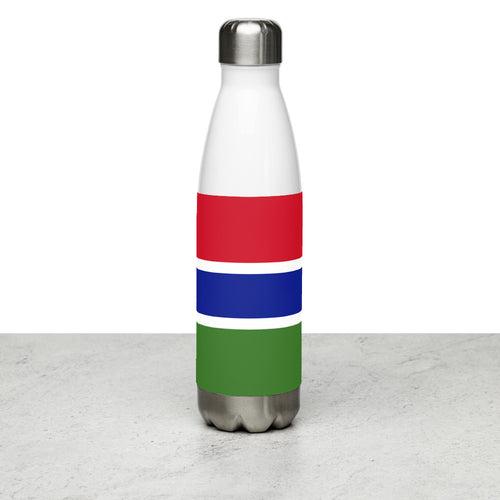 National Flag Water Bottles - Collection 2 Gambia / 17 oz / White