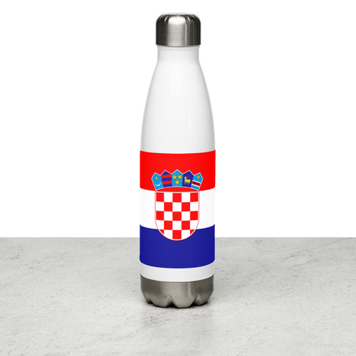 National Flag Water Bottles - Collection 2 Croatia / 17 oz / White