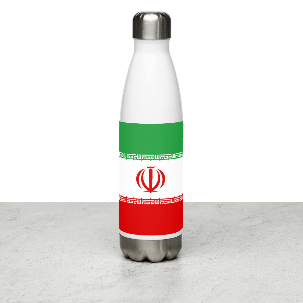National Flag Water Bottles - Collection 2 Iran water-bottle-white
