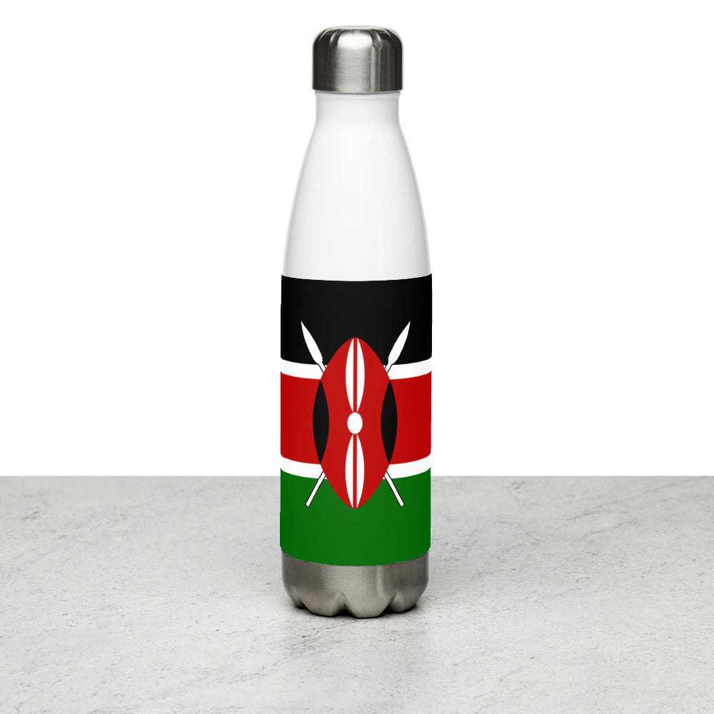 National Flag Water Bottles - Collection 2 Kenya water-bottle-white
